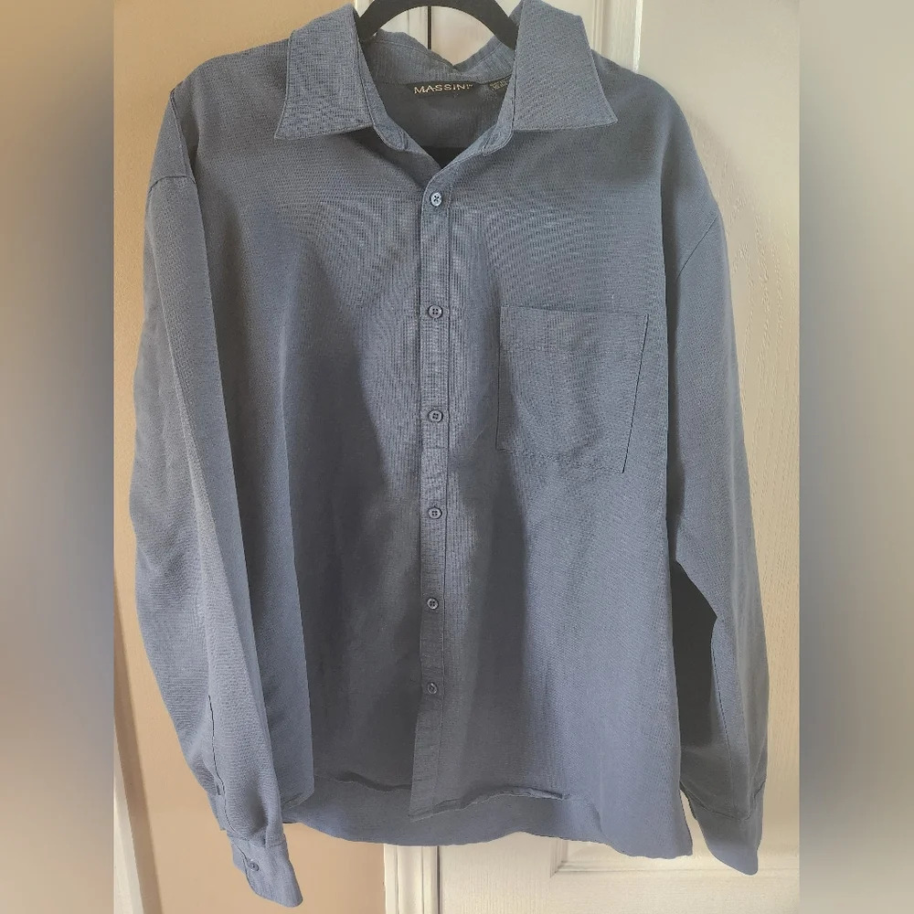 Men's‎ XL Blue Massini Long Sleeve Button Up